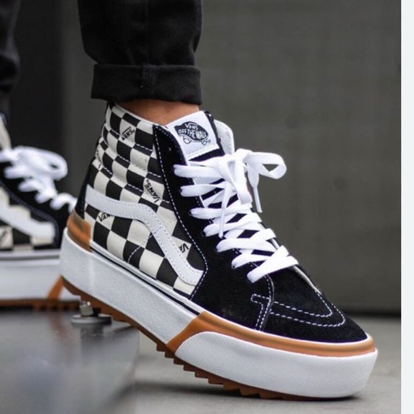 Vans sk8 hi stacked Checkerboard High-Top Sneakers - Picture 1 of 8